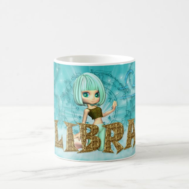 Mug Carte d'anniversaire de zodiaque de Balance avec (Centre)