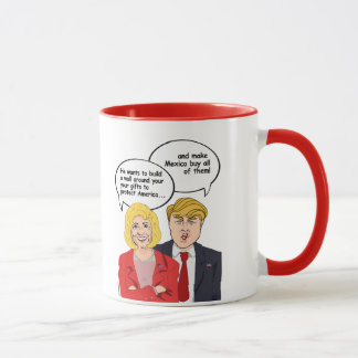 Mug Carte d'anniversaire Hillary vs Trump - Un mur aut