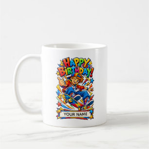 Mug Carte d'anniversaire personnalisée de skateboard p