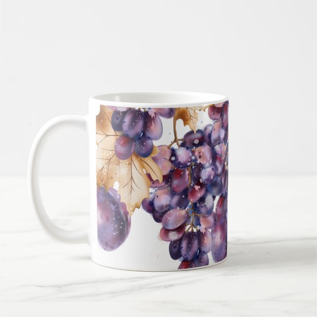 Mug Carte d'aquarelle de raisins (Gauche)