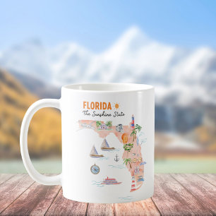 Mug Carte d'art de l'État de Californie à l'aquarelle