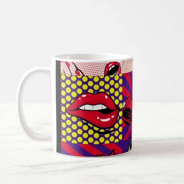 Mug Carte d'art pop Illustration, art, bande dessinée, (Gauche)