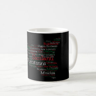 Mug Carte d'art Word sicilien