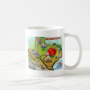 Mug Carte de bande dessinée de Georgetown le Texas