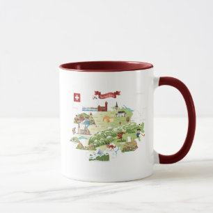Mug Carte de bande dessinée de la Suisse