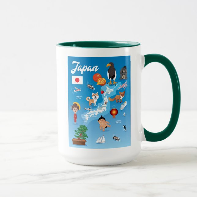 Mug Carte de bande dessinée d'enfants du Japon (Droite)