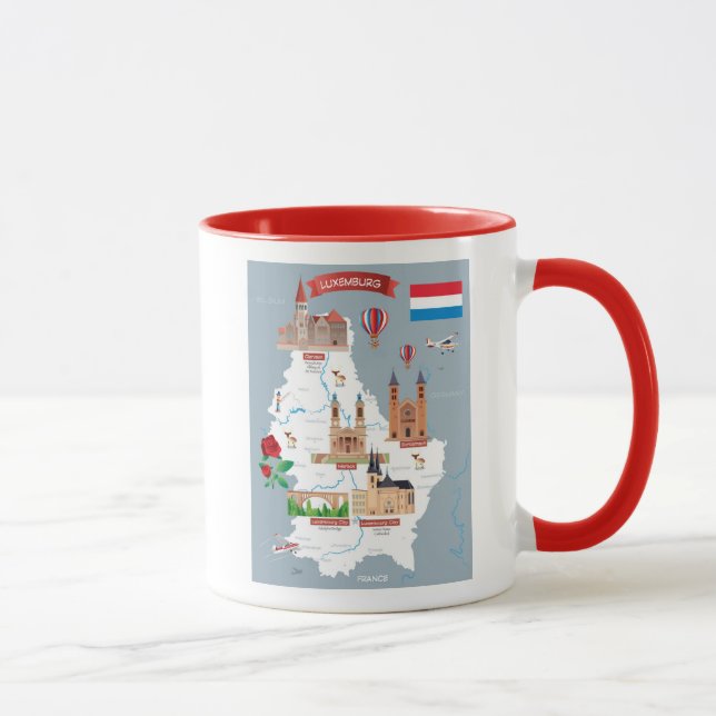 Mug Carte de bande dessinée du luxembourgeois (Droite)