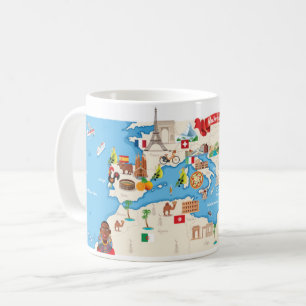 Mug Carte de bande dessinée du méditerranéen