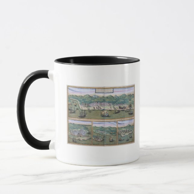 Mug Carte de Calicut, de "Civitates Orbis Terrarum" (Gauche)