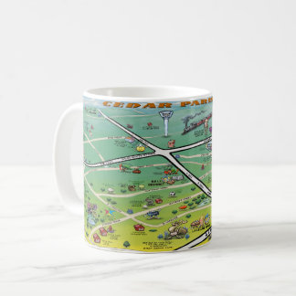 Mug Carte de Cedar Park Texas en dessin animé
