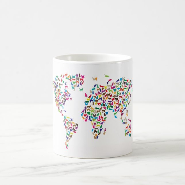 Mug Carte de chats de la carte du monde (Centre)