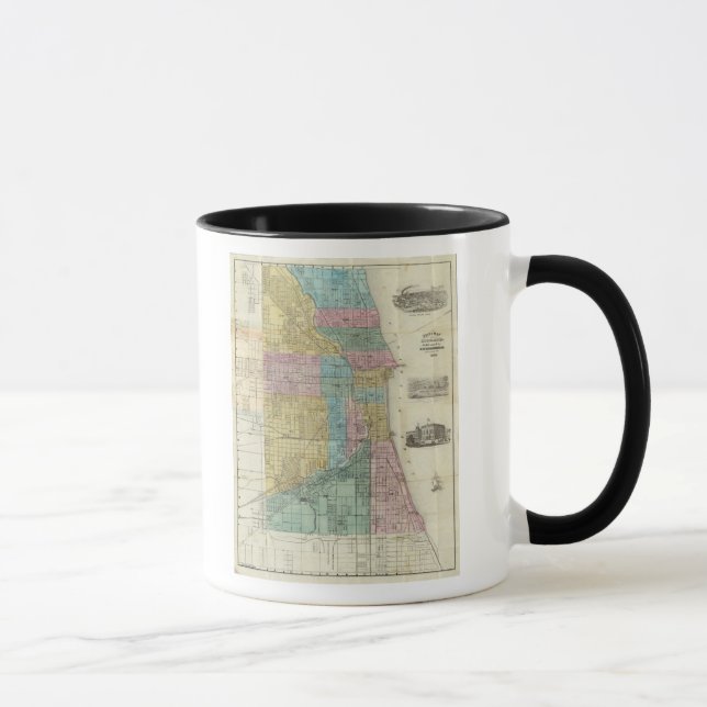 Mug Carte de Chicago (Droite)
