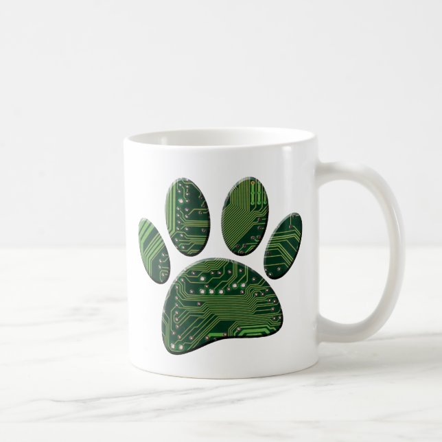 Mug Carte de circuit Pawprint Dog (Droite)