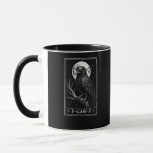 Mug Carte de corbeau F-Caw-F drôle Halloween vintage d