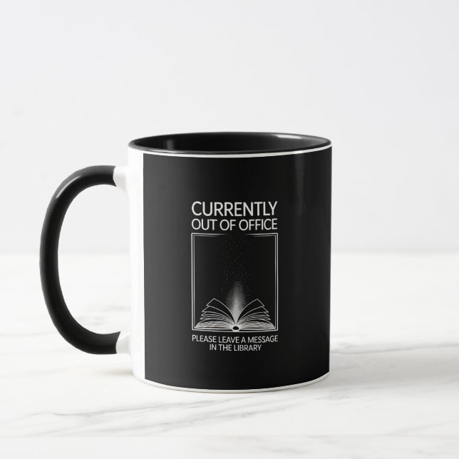 Mug Carte de date de message de bibliothèque hors bure (Gauche)
