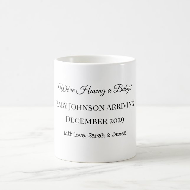 Mug Carte de déclaration personnalisée pour bébé (Centre)