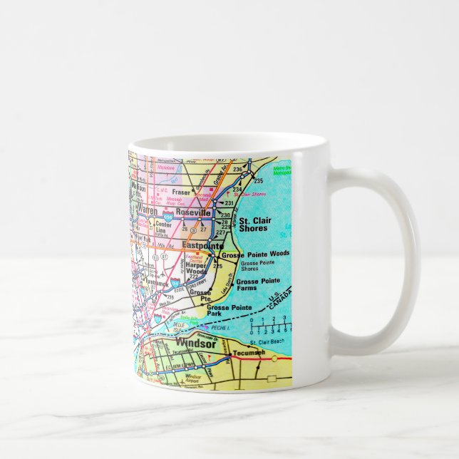 Mug Carte de Detroit de métro (Droite)