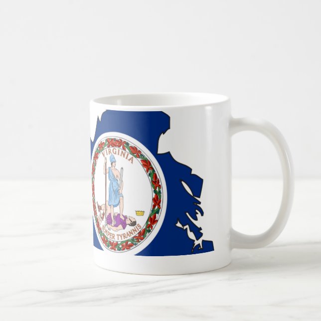 Mug Carte de drapeau de la Virginie (Droite)