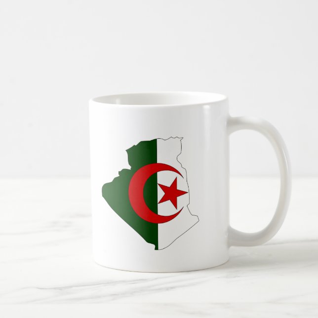 Mug Carte de drapeau de l'Algérie (Droite)