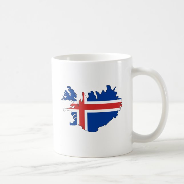 Mug Carte de drapeau de l'Islande normale (Droite)