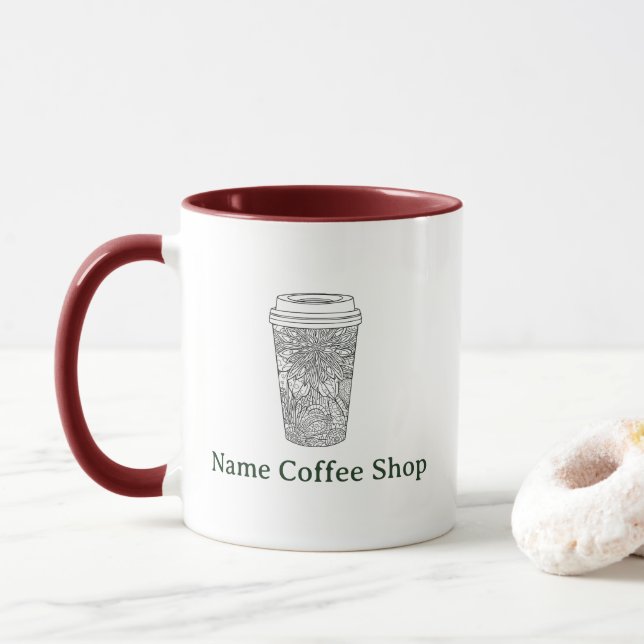 Mug Carte de fidélité de salon de café simple moderne (Avec donut)
