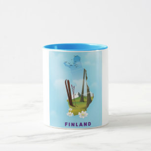 Mug Carte de Finlande Affiche de voyage illustrée
