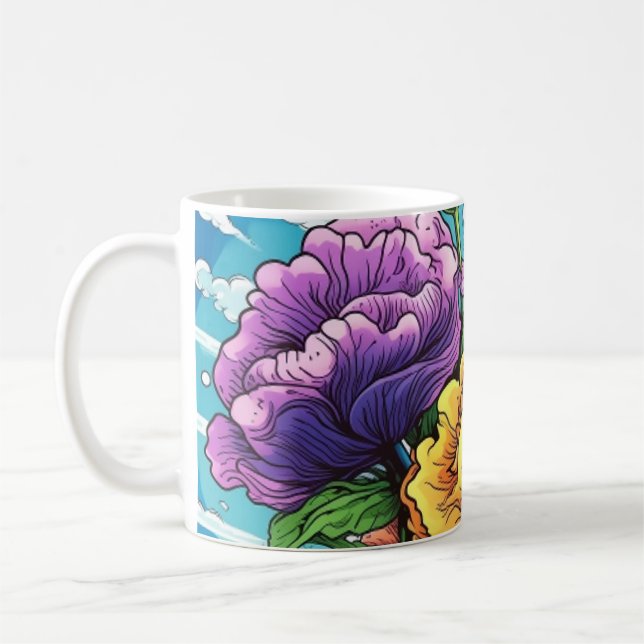 Mug Carte de fleurs gras  (Gauche)