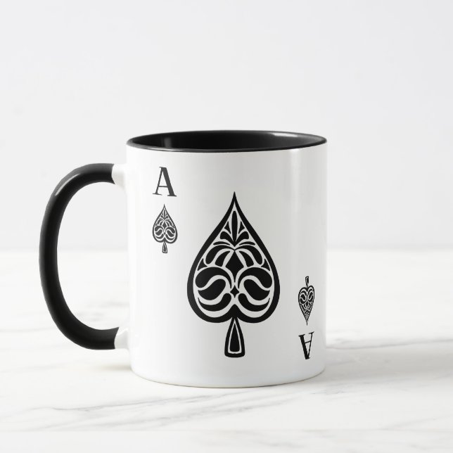 Mug Carte de jeu Ace of Spades Black and White (Gauche)
