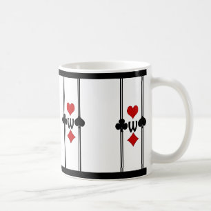 Mug Carte de jeu Art Déco avec Monogramme