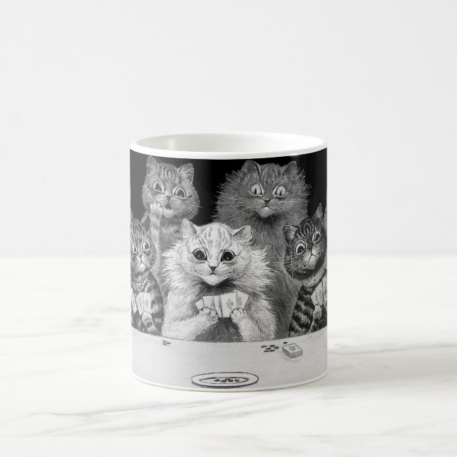 Mug Carte de jeu de chat, Louis Wain (Centre)