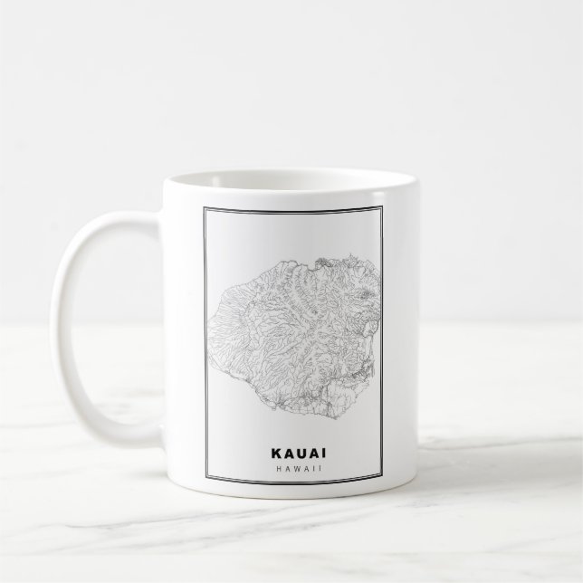 Mug Carte de Kauai (Gauche)