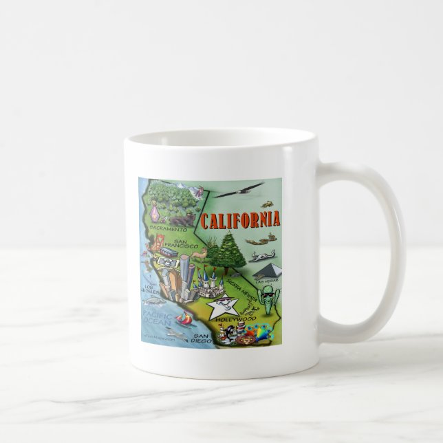 Mug Carte de la Californie (Droite)