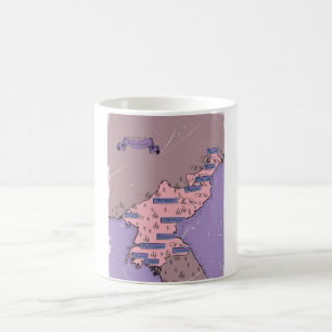 Mug Carte de la Corée du Nord