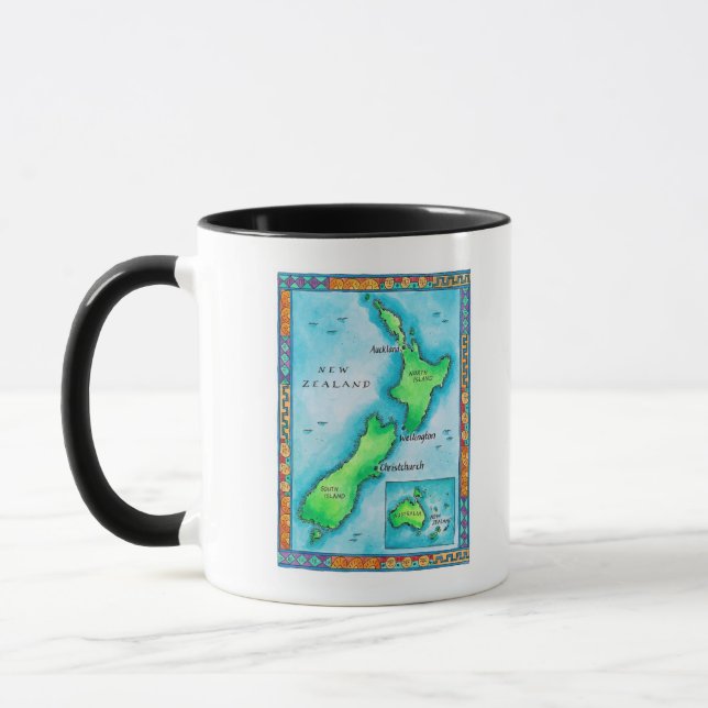 Mug Carte de la Nouvelle Zélande (Gauche)