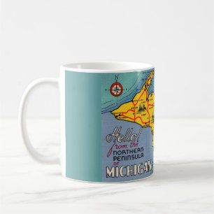 Mug Carte de la péninsule nord du Michigan