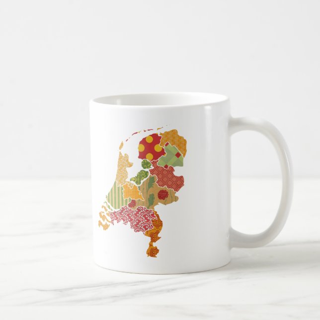 Mug Carte de la province de Hollande Style Patchwork b (Droite)