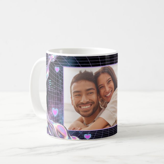 Mug Carte de la Saint-Valentin Amour Numérique Romance (Devant gauche)