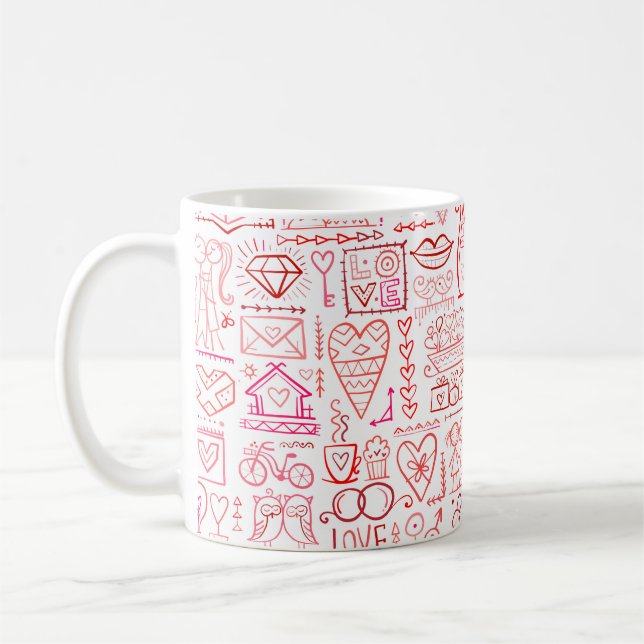 Mug Carte de la Saint Valentin. L'amour et la couture  (Gauche)