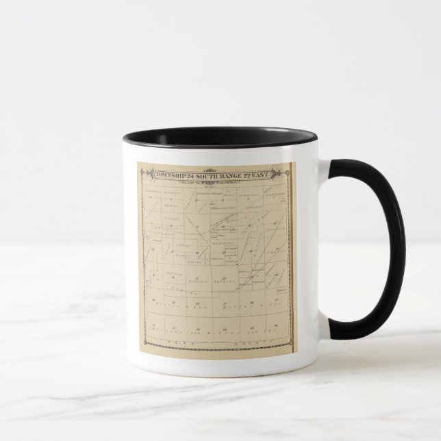 Mug Carte de la section du comté de Tulare T23S R22E (Droite)