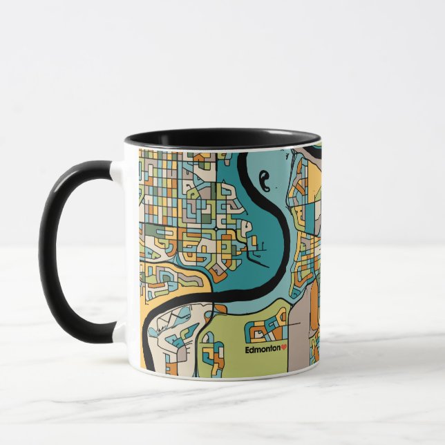 Mug Carte de la ville d'Edmonton (Gauche)