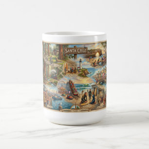 Mug Carte de l'ambiance de Santa Cruz – Impression d'a