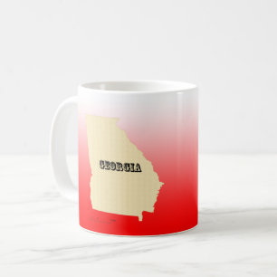 Mug - Carte de l'Etat de Géorgie avec la ville