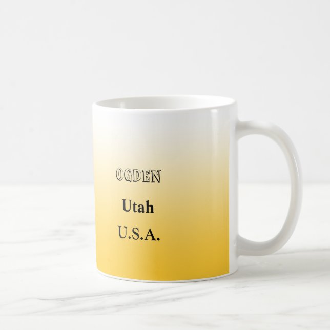 Mug - Carte de l'état de l'Utah avec la ville (Droite)