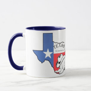 Mug Carte de l'État du Texas avec étoile, bottes, chap