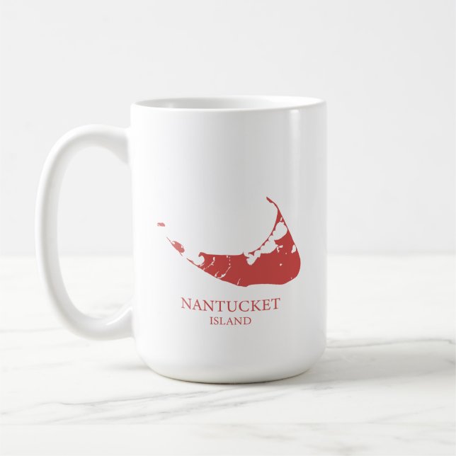 Mug Carte de l'île de Nantucket Nantucket rouge (Gauche)
