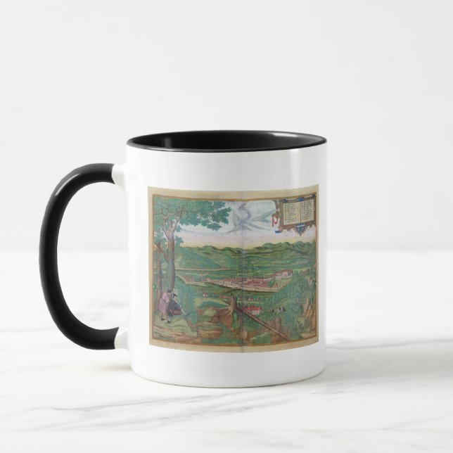 Mug Carte de Linz, de "Civitates Orbis Terrarum" par (Gauche)