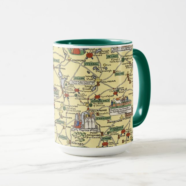 Mug Carte de l'Irlande historique (Devant droit)