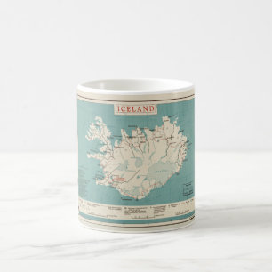 Mug Carte de l'Islande (circa 1959)