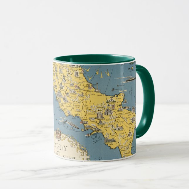 Mug Carte de l'Italie avec la ville du Vatican (Devant droit)