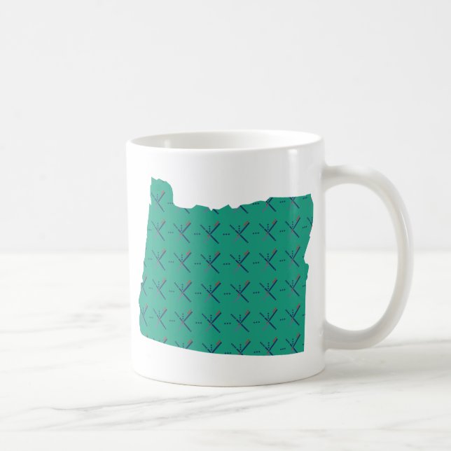 Mug Carte de l'Orégon de tapis d'aéroport de Portland (Droite)